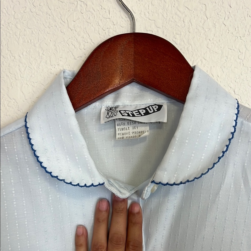 Vintage Light Blue Button Down Shirt - Picture 4 of 10